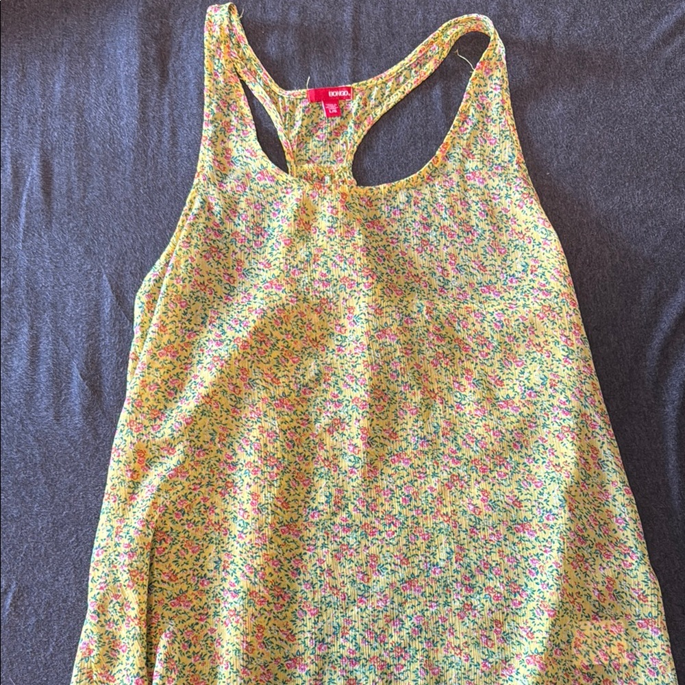 BONGO Yellow Floral Tank Top